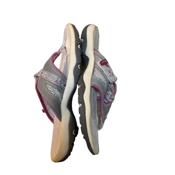 BASS Women's Gray & Pink Thong/T-Strap Comfortable Athletic Style Sandals-Size 9 - Picture 3 of 8